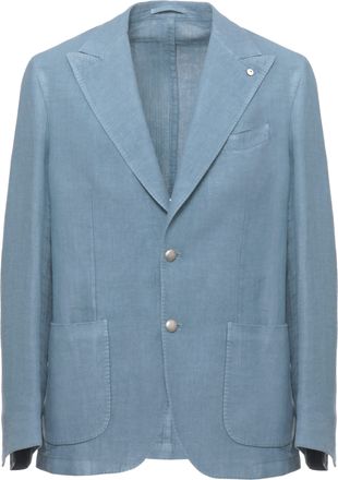 Lubiam Light Blue Peak Lapel Blazer