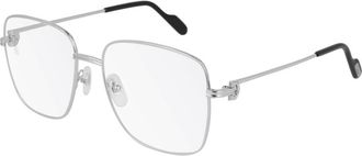 Cartier C de CartierSilver Demo Square Ladies Eyeglasses CT0253O 001 56