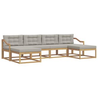 vidaXL Conjunto De Sof&aacute;s De Exterior 6 Pcs Blanco Y Gris Claro Vidaxl