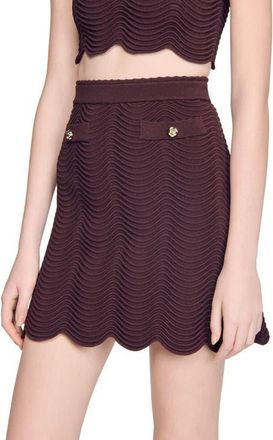Sandro Short decorative knit skirt in Brown at Nordstrom, Size 36 Eu