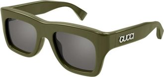 Gucci Zonnebril - Heren - Zonnebrillen - Groen - 52 MM - Nylon - Accessoires