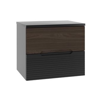 Petits Meubles Mueble bajo lavabo encimera estratificado Negro marr&oacute;n