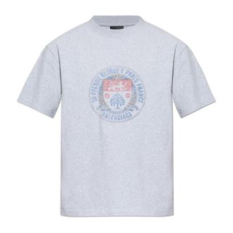 Balenciaga Printed T-Shirt - male - Balenciaga - T-Shirts - Gray - XL - Tops