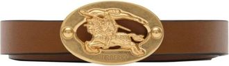 Burberry Thin Reversible Leather Knight Stamp Belt - female - Burberry - Belts - Brown - M - Accessories