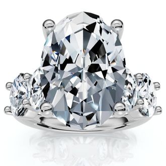 Pompeii3 Certified 8.50Ct Oval Diamond Engagement Ring 14k Gold