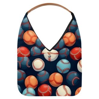 Generic Baseball Ball Background Reusable Lightweight Grocery Bags - Foldable Into Compact Pouch, Washable & Sturdy, Multipurpose for Shopping and Travel