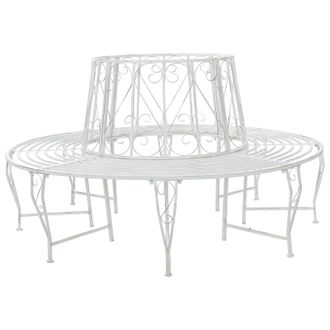 vidaXL Banco De &Aacute;rbol 8-n&uacute;mero De Plazas &Oslash; 160 X 89 Cm Acero Vidaxl