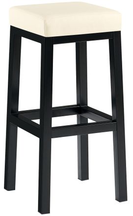 Clp Clp - Taburete De Bar Taylor Altura Del Asiento 83 Cm Estructura De Metal Negro Crema Simil Cuero