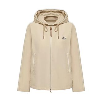 Moncler Light Jackets, female, Beige, Size: L Sarracenia Hooded Jacket