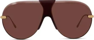 Loewe Slim Pilot Sunglasses in Shiny Endura Gold/bordeaux at Nordstrom