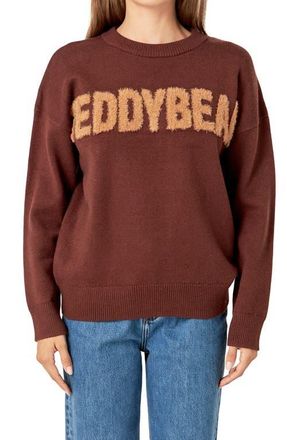 English Factory Teddy Bear Sweater in Brown at Nordstrom, Size Small