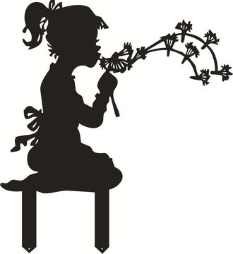 OEM L&aacute;mpara De Jard&iacute;n Met&aacute;lica Con Forma De Ni&ntilde;a Y Diente De Le&oacute;n, Apta Para Patios Y Jardines Exteriores, Hecha De Hierro