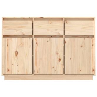 Berkfield Home Sideboard 110x34x75 cm Solid Wood Pine in Light Tan | Size: 110 x 34 x 75 cm