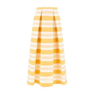 Herno Rokken, Dames, Veelkleurig, M, Katoen, Gestreepte Midi Rok
