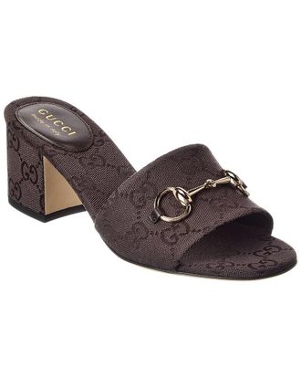 Gucci Horsebit Gg Canvas Sandal