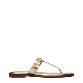Michael Kors Carson Leder-Flip-Flops f&uuml;r Damen Gold/Blassgold