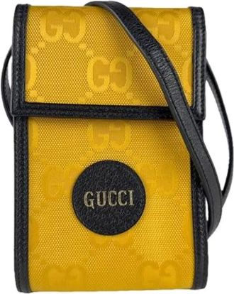 Gucci Pre-owned Cross Body Bags, male, Yellow, Size: ONE SIZE Pre-owned Vintage Nylon Shoulder Bag