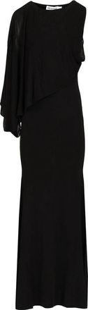 Self Portrait Viscose Knit One-Shoulder Maxi Jurk - Dames - Maxi kleedjes - Zwart - S - Katoen - Kleedjes