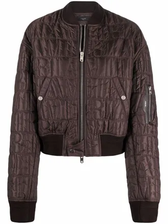 Amiri quilted cropped bomber jacket - Brown