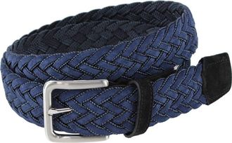 Trafalgar Store Apollo Italian Braided Suede Versatile Belt in Navy at Nordstrom, Size 42