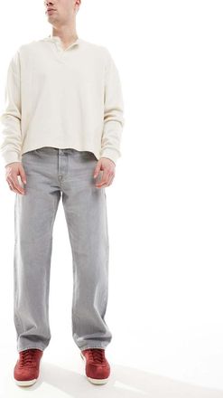 Jack & Jones Eddie loose rigid jeans in light gray wash