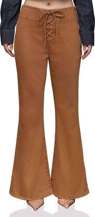 Avec Les Filles Lace-Up Flare Leg Jeans in Santa Fe Umber Wash at Nordstrom, Size 25