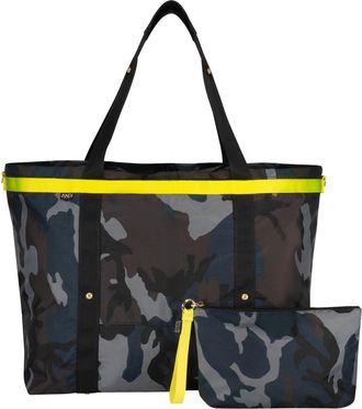 Andi Womens Signature Xl Tote Bag In Ink Camo Pop Yellow