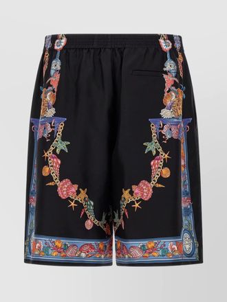 Versace silk printed bermuda shorts