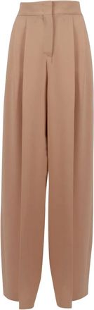 Alberta Ferretti Pantaloni a gamba ampia con pieghe - Toni neutri