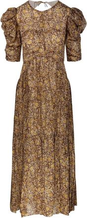 Isabel Marant Sichellia maxi-jurk met pofmouwen - Bruin
