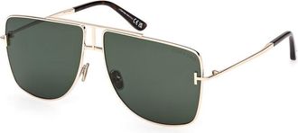 Tom Ford Eliott-02 Dark Green Pilot Unisex Sunglasses FT1307 28N 59