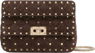 Valentino Garavani Rockstud Spike Small Shoulder Bag - female - Valentino Garavani - Cross Body Bags - Brown - ONE SIZE - Bags