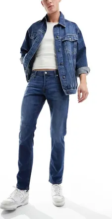 Jack & Jones Glenn slim jeans in mid blue wash