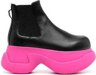 Marni Aras 70mm leather boots - women - Calf Leather/Calf Leather/Rubber - 35.5 - Black