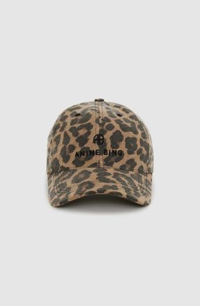 Anine Bing Jeremy Baseball Cap in Black And Brown Leopard at Nordstrom
