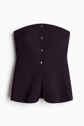 H&M Ponte Di Roma Bandeau Waistcoat in Dark Plum Purple at Nordstrom, Size Xx-Large