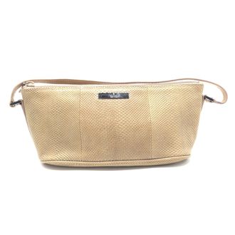 Gucci Light Beige Textured Leather Womens Handbag (Pre-Owned)