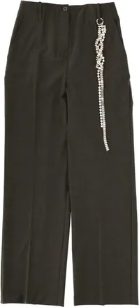 Circus Hotel Green Straight Flat Front Pants