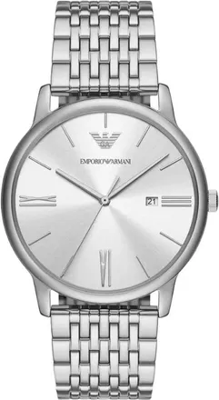 Emporio Armani Accessoires, Heren, Grijs, ONE Size, Minimalistische Horloge