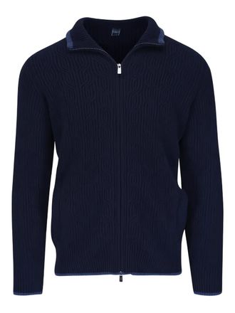 Fedeli Kabelgebreid vest met rits - Blauw