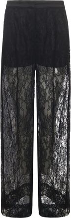 Pinko floral-lace trousers - Black
