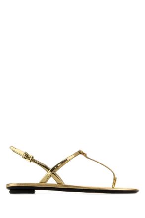 Prada Gold Solid Infradito Sandals