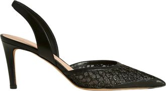Kiton Slingback Pump - Dames - Pumps - Zwart - 37 EU - Leer - Schoenen