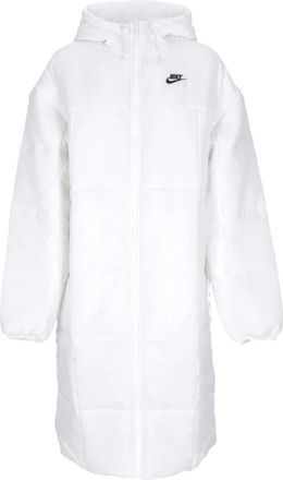 Nike Lange Donsjas Klassieke Parka Wit/Zwart - Dames - Regenjassen - Wit - S - Polyester - Fitness