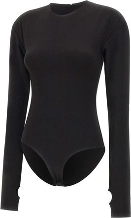 Maison Margiela Thumbhole Bodysuit met lange mouwen - Dames - Bodies - Zwart - M - Tops