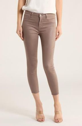 L'agence Margot Coated Crop High Waist Skinny Jeans in Deep Taupe Coated at Nordstrom Rack, Size 29