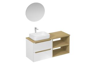 Puma Naturel - Conjunto De Ba&ntilde;o Con Lavabo Que Incluye Grifo De Lavabo, Ca&ntilde;o Y Sif&oacute;n Stilla, Blanco Brillante (ksetstilla014)