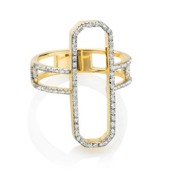 Monica Vinader Naida Diamond Cocktail Ring, Gold Vermeil on Silver