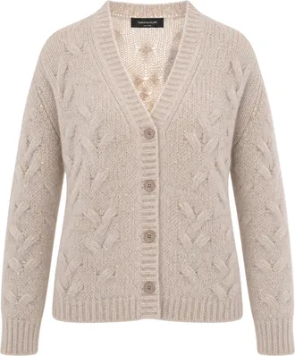 Fabiana Filippi Platinum Cash&agrave; Cable-Knit Mohair Cardigan