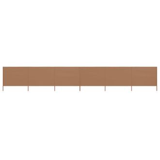 Berkfield Home 6-panel Wind Screen Fabric 800x160 cm Taupe in Beige